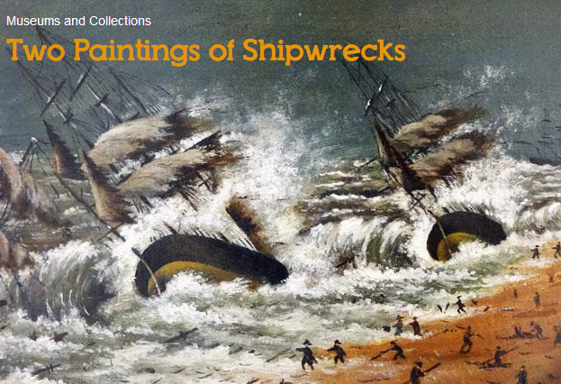 a screengrab showing a painting of a shipwreck
