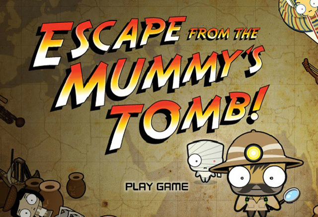 A screenshot showing the words "Escape from the Mummy's Tomb"