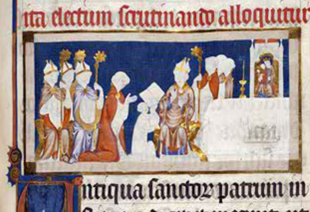 A screenshot showing a close up view of a medieval manuscript