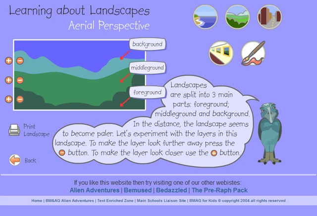 A screenshot showing the details of the Learning about Landscapes interactive