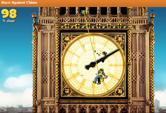 A screenshot showing a cartoon clock face