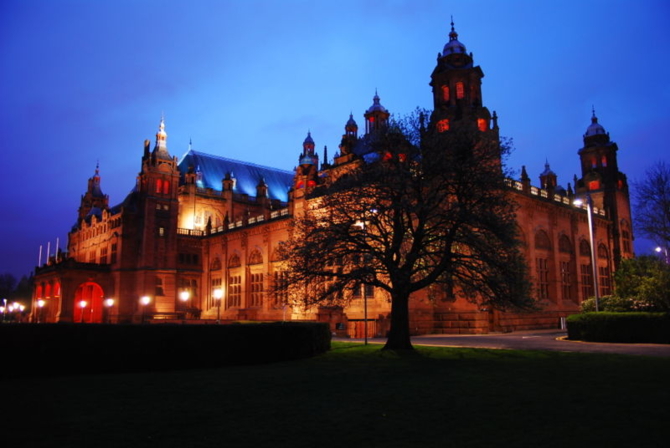 a photo of Kelvingrove Museum at Night 