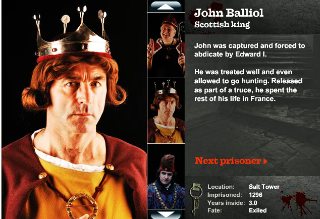 A screensho showing a man dressed in mediavel clothing weaing a crown.