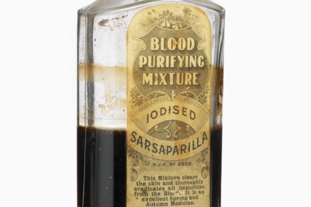 Bottle of blood purifying mixture