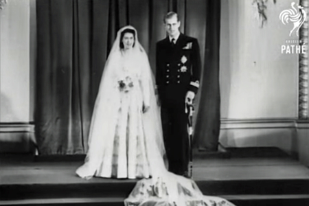 Footage from Elizabeth II's wedding