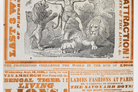 Circus poster: Van Amburgh, New Feats with the Bengal Tiger!!