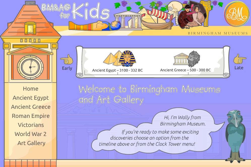 landing page for BMAG for kids interactive